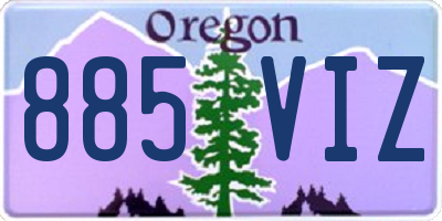 OR license plate 885VIZ