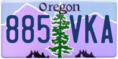 OR license plate 885VKA