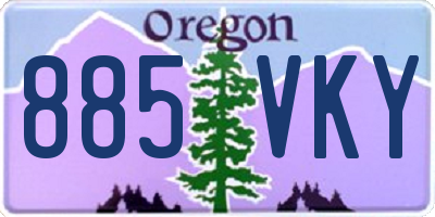 OR license plate 885VKY