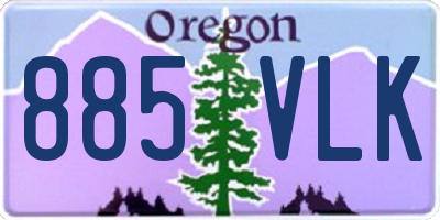 OR license plate 885VLK
