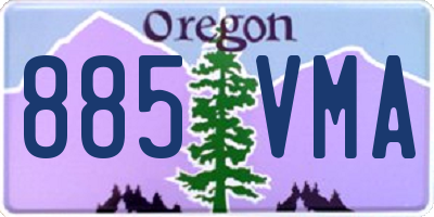 OR license plate 885VMA