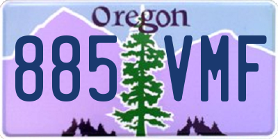 OR license plate 885VMF