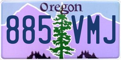 OR license plate 885VMJ