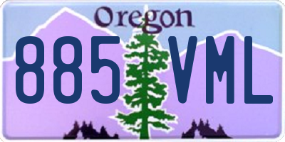 OR license plate 885VML