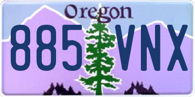 OR license plate 885VNX