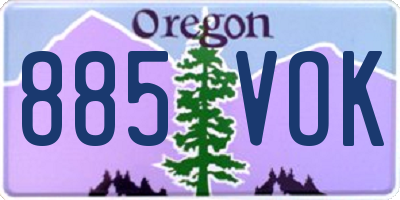 OR license plate 885VOK