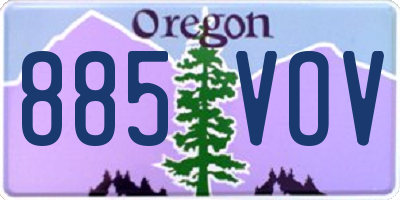OR license plate 885VOV