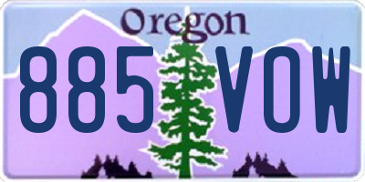 OR license plate 885VOW