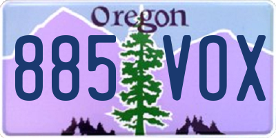 OR license plate 885VOX