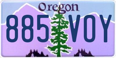 OR license plate 885VOY