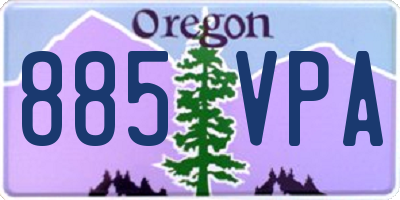 OR license plate 885VPA