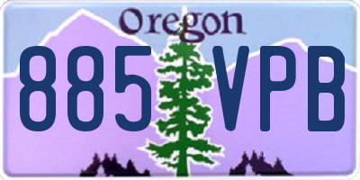 OR license plate 885VPB