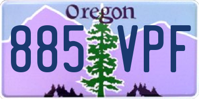 OR license plate 885VPF