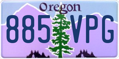 OR license plate 885VPG