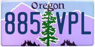 OR license plate 885VPL