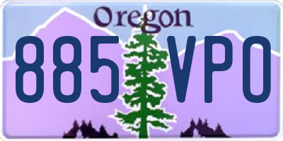 OR license plate 885VPO