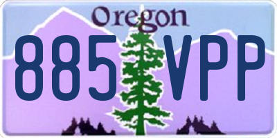 OR license plate 885VPP