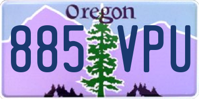 OR license plate 885VPU