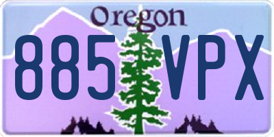 OR license plate 885VPX