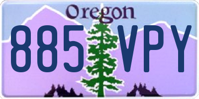 OR license plate 885VPY