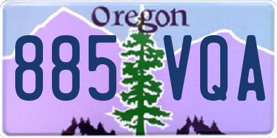 OR license plate 885VQA