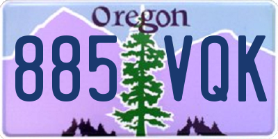OR license plate 885VQK