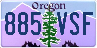 OR license plate 885VSF