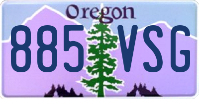 OR license plate 885VSG