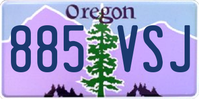 OR license plate 885VSJ