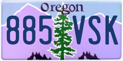 OR license plate 885VSK