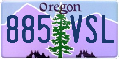 OR license plate 885VSL
