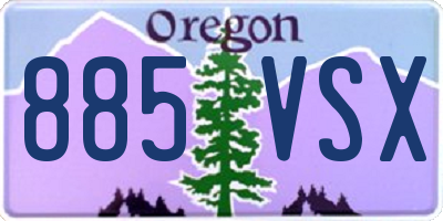 OR license plate 885VSX