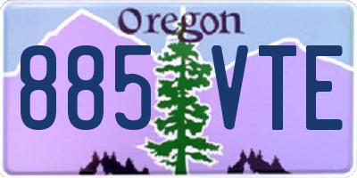 OR license plate 885VTE