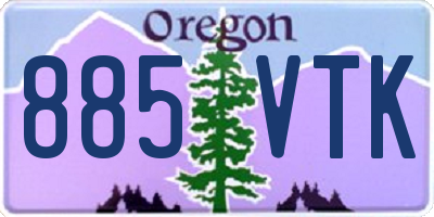 OR license plate 885VTK