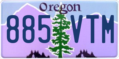 OR license plate 885VTM