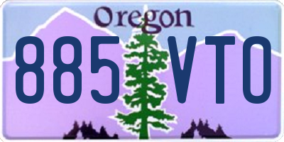 OR license plate 885VTO