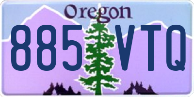 OR license plate 885VTQ
