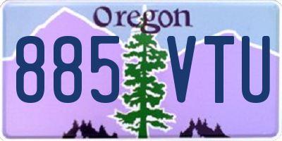 OR license plate 885VTU