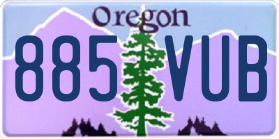 OR license plate 885VUB