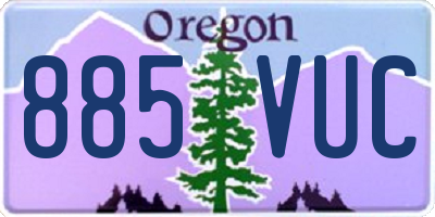 OR license plate 885VUC