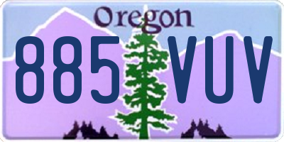 OR license plate 885VUV