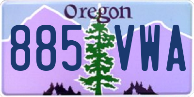 OR license plate 885VWA