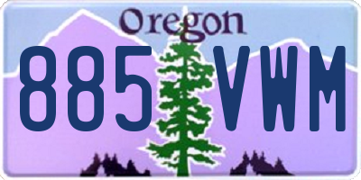 OR license plate 885VWM