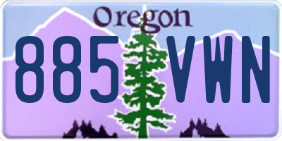 OR license plate 885VWN