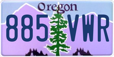 OR license plate 885VWR