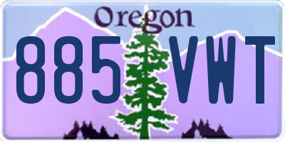 OR license plate 885VWT