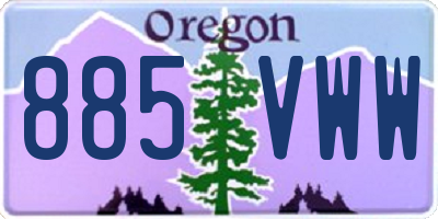 OR license plate 885VWW