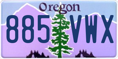 OR license plate 885VWX