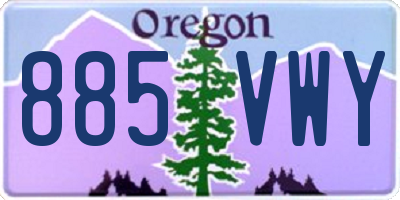 OR license plate 885VWY