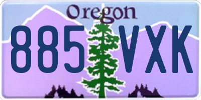 OR license plate 885VXK